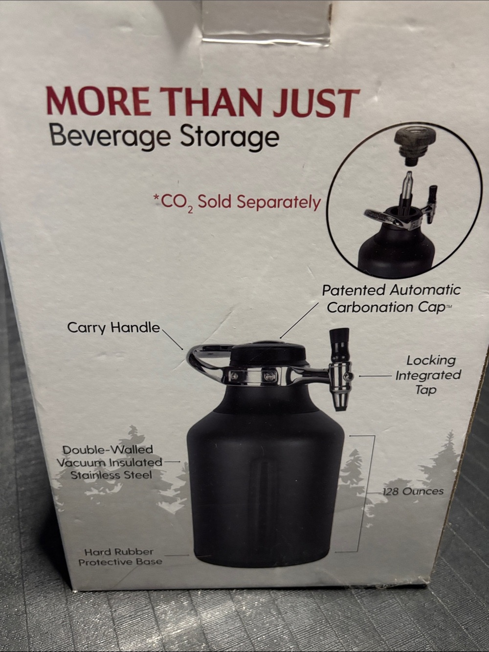 GrowlerWerks uKeg Go 128oz Carbonated Beverage Dispenser NIB Tungsten - Picture 2 of 5